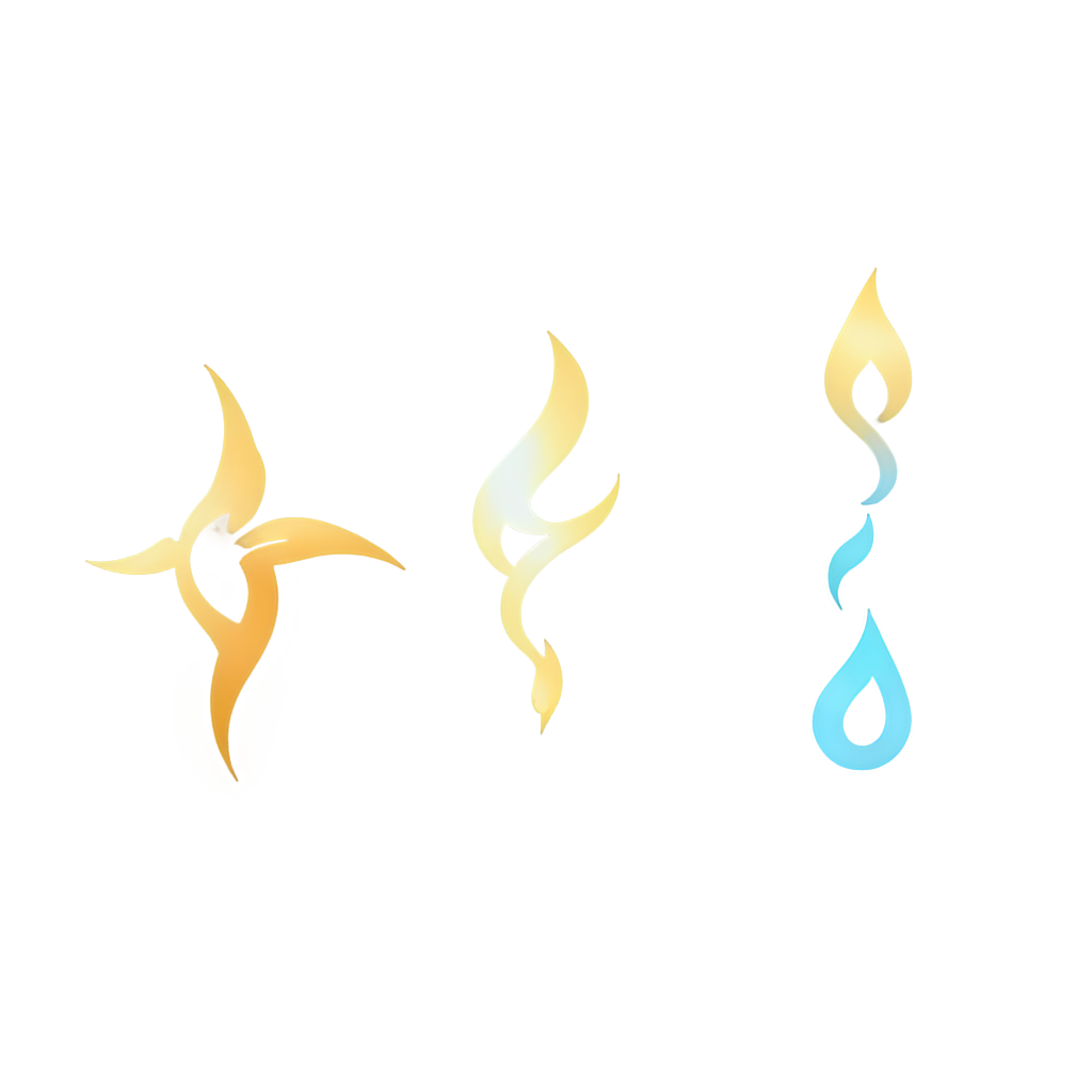 ethereal fantasy concept art of symbols of,4 Elements,(water),(wind),(fire),(earth), . magnificent, celestial, ethereal, painterly, epic, majestic, magical, fantasy art, cover art, dreamy - icon | sticker