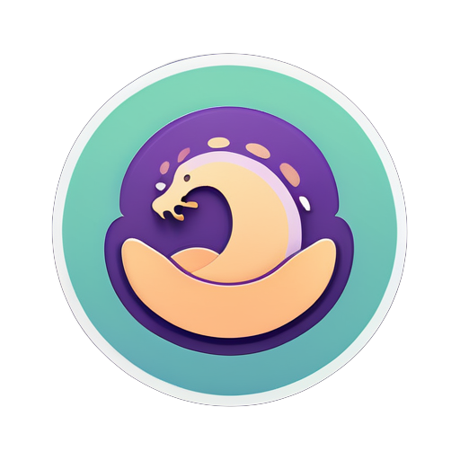 alligator svg,in the style of minimalistic japanese,logo,soft and rounded forms,flat shapes,purple,colorized - icon | sticker