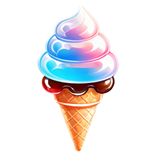 mascot Ice cream logo single with cherry on top - icon | sticker