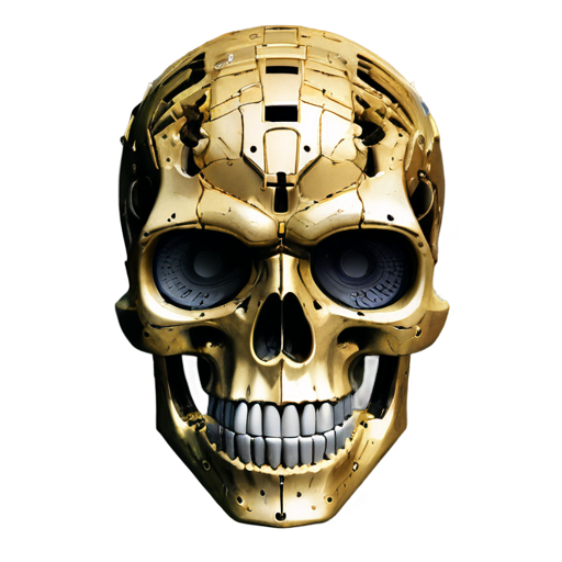 Abstrackt Mechanical Skull with topics of computer game PUBG - icon | sticker