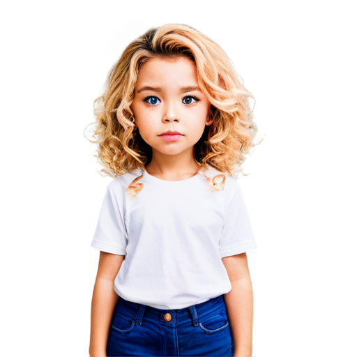 logo for a promts generator Anime, girl, sister, looks like a dwarf, tiny, slim, young, pretty. curly blond hair, not a standard angle, white t-shirt oversize, face - icon | sticker