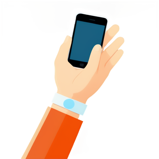 A hand heroically reaches out with a smartphone in the air - icon | sticker