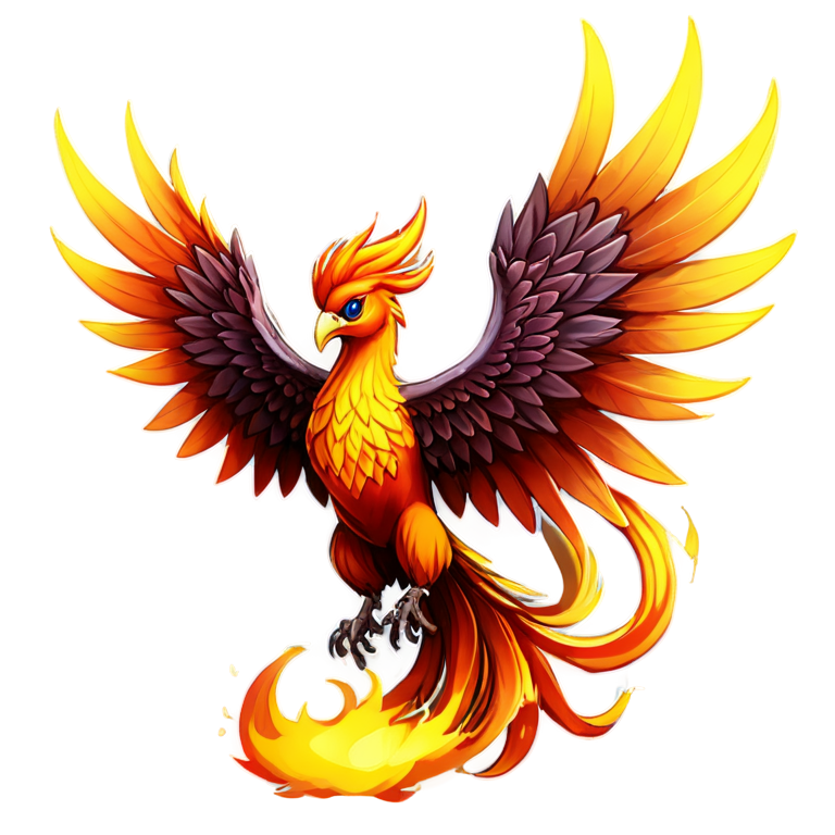 phoenix rising from the ashes - icon | sticker