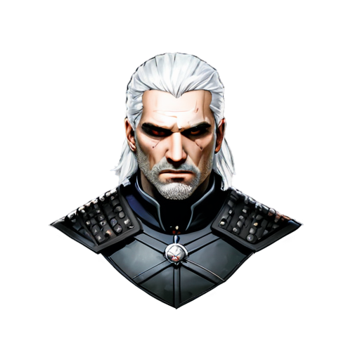 geralt`s head -witcher -cartoon - icon | sticker