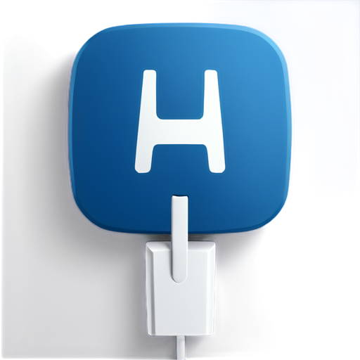 wallbox Charging station electro car, blue, white, sympel - icon | sticker