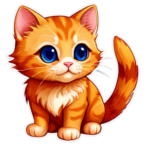 red cat - icon | sticker