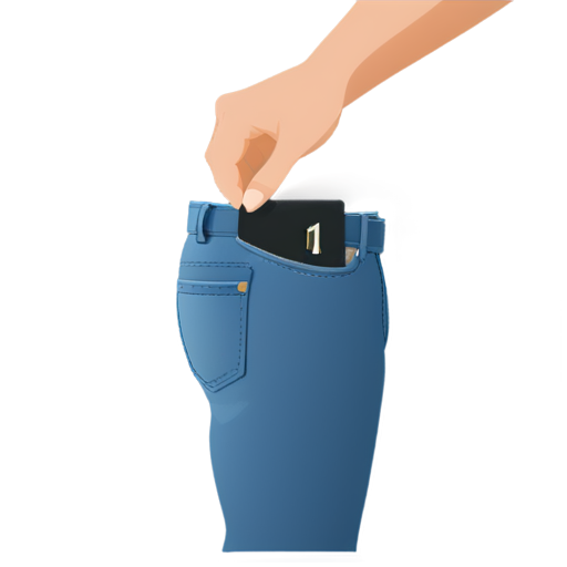 hand taking out numbers from jeans back pocket - icon | sticker