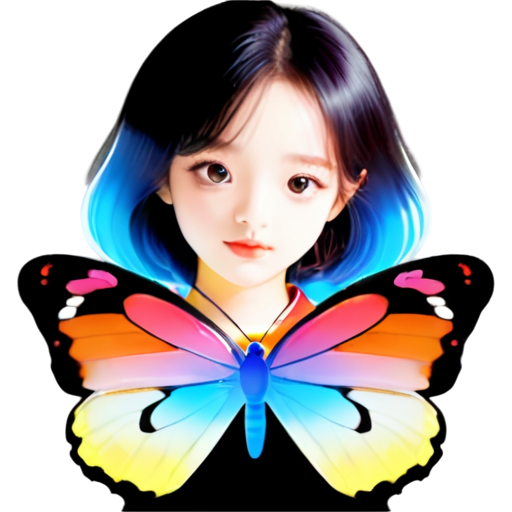 a beautiful butterfly, colorized, flat - icon | sticker