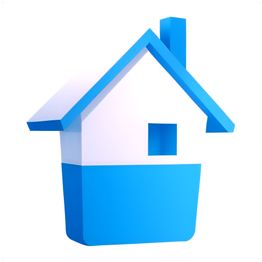 logo in the form of a house, in white and blue colors - icon | sticker