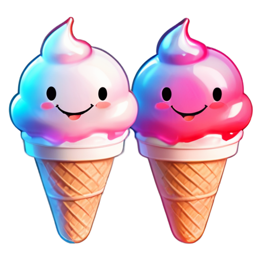 mascot with smiley face friendly Ice cream pink cream logo for streamer avatar - icon | sticker