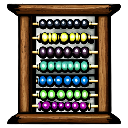 medieval colorful abacus - icon | sticker