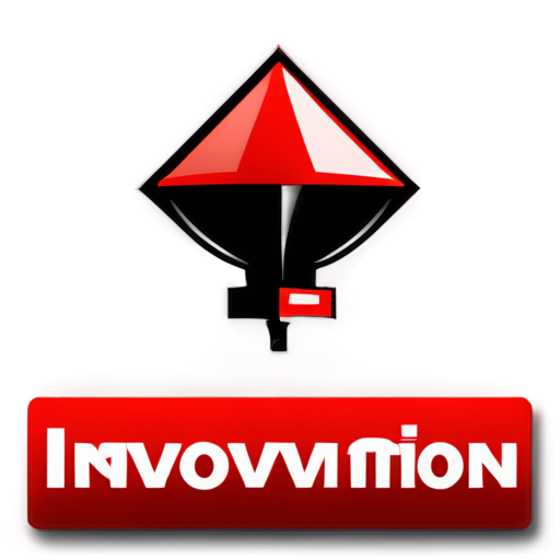 logo that represents innovation, whit color red - icon | sticker