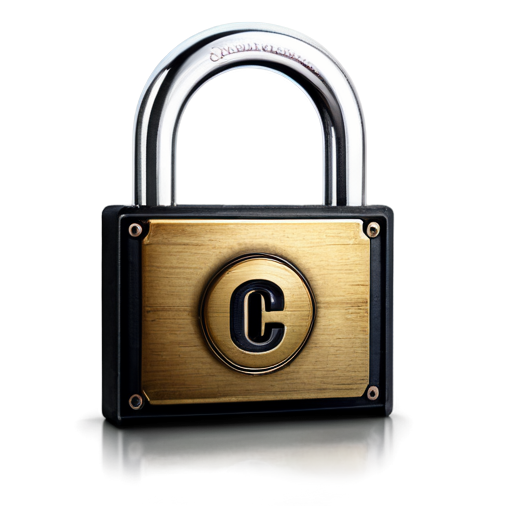 padlock with letter C in the middle - icon | sticker