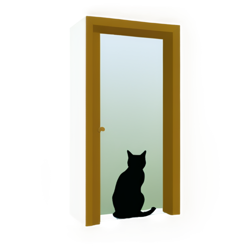 A cat entering the door - icon | sticker