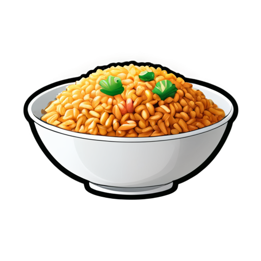 fried rice no bowl, simple - icon | sticker