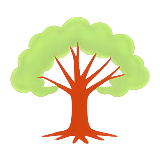 outline of a tree cut in half. No colour and fill just the outline. - icon | sticker