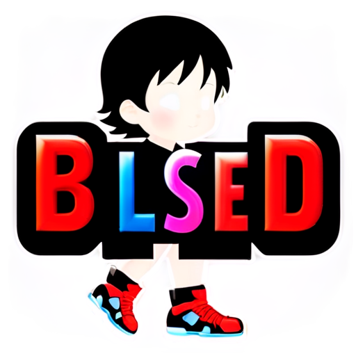 The word blessed, in Gothic large font, on the background of a Roman athletic statue. Слово должно быть целикои - icon | sticker