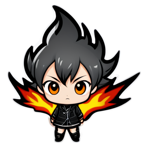 Black and Silver flame - icon | sticker