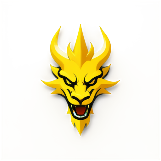 aggressive golden dragon head with a crown on its head, sports logo, esports team logo, vector logo - icon | sticker