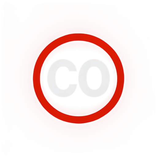 written red CO2 in circle frame - icon | sticker