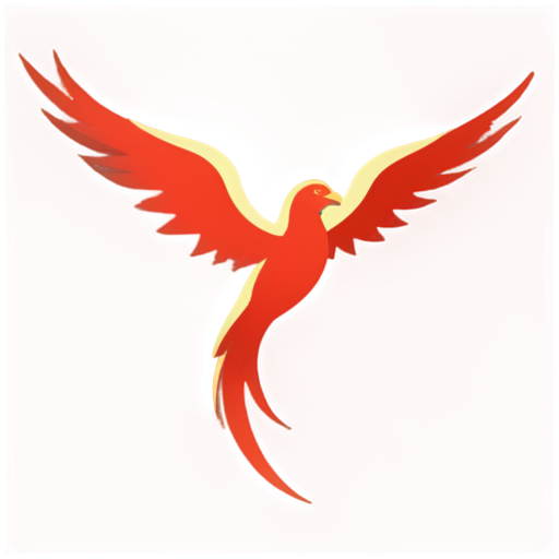 A flying phoenix,red - icon | sticker