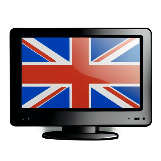 a computer monitor with the British flag on the screen - icon | sticker