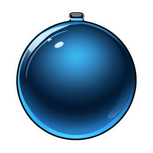 detailed orb, blue and black colored, line art, detailed - icon | sticker