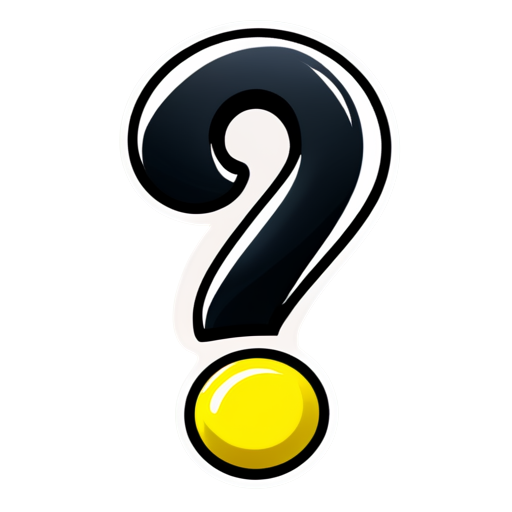 cartoon question mark - icon | sticker