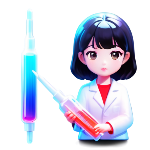 pulling out genetic material syringe - icon | sticker