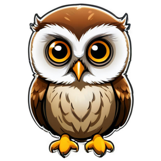 Image of a scowling young owlet - icon | sticker