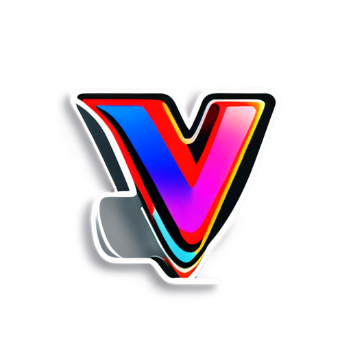 fluid color Creativity. Visual communication poster design. letter V logo Free Vector - icon | sticker