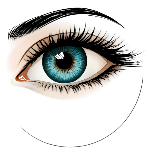 silueta de un ojo de femenino seductora simple made whith one line - icon | sticker