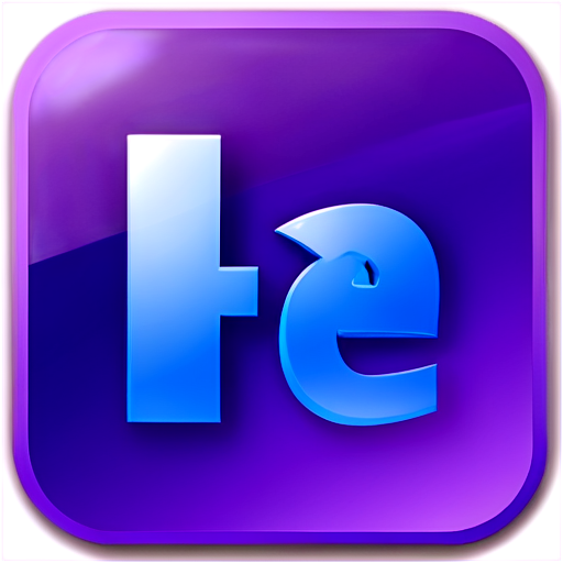 a icon like adobe photo shop's icon but with Le words with purple back ground - icon | sticker