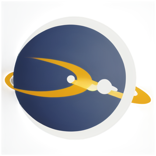 a planet with a rocket orbiting and making a ring trail, making planet like saturn with ring - icon | sticker