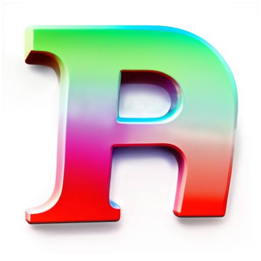 Letter "T", ghosting, colorful gradient - icon | sticker