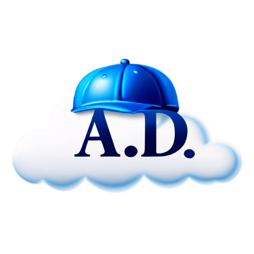 A cloud with the word ad, written on it. Wings, and a king hat with a wrench on it - icon | sticker