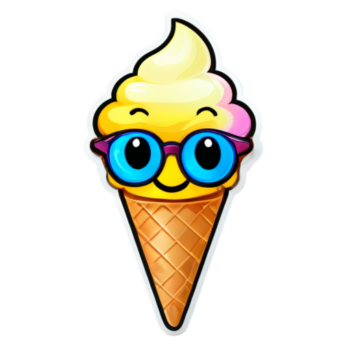 mascot with smiley face friendly Ice cream logo for streamer avatar - icon | sticker