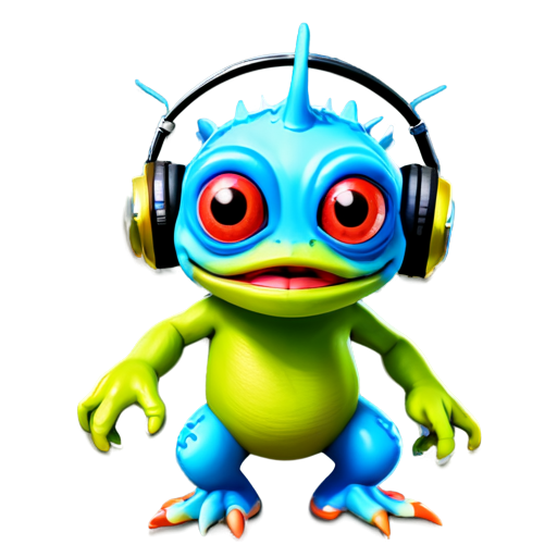 Fat murloc wearing a headset - icon | sticker