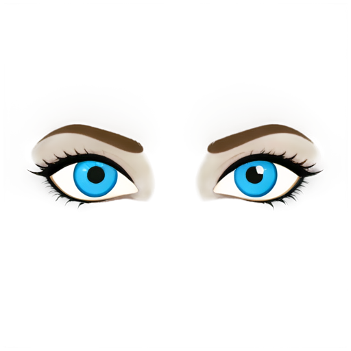 two blue simple beautiful eyes - icon | sticker