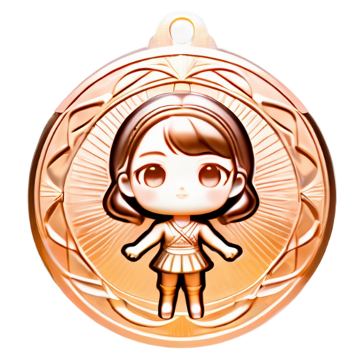 Epic full-body illustration of a bronze Olympic medal from Paris, with intricate patterns and the Olympic rings prominently displayed, shiny and reflective, surrounded by a dynamic and vibrant background representing the spirit of the Olympics, high-definition, realistic style. - icon | sticker