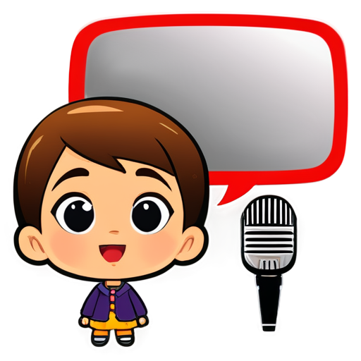 Create a logo of the dialogue quest game "Talk Time". it must include speech bubble and time with microphone cartoon icon on the background - icon | sticker