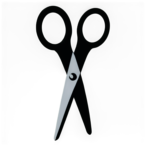 Please help me design a logo in the shape of scissors for editing software. It requires a pure black background - icon | sticker