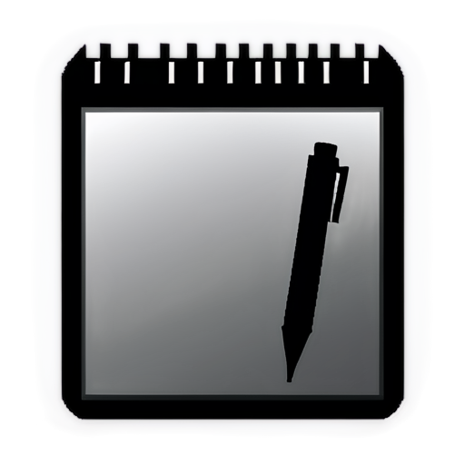 notepad wih pen pixel icon square black frame - icon | sticker