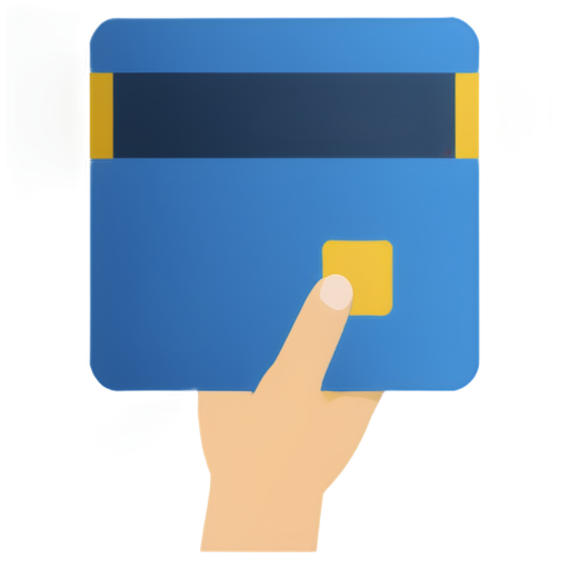 generator a icon a person is refusing to give permission to use its ID card in blue and yellow shade. make a person a user taking the ID card back from another person - icon | sticker