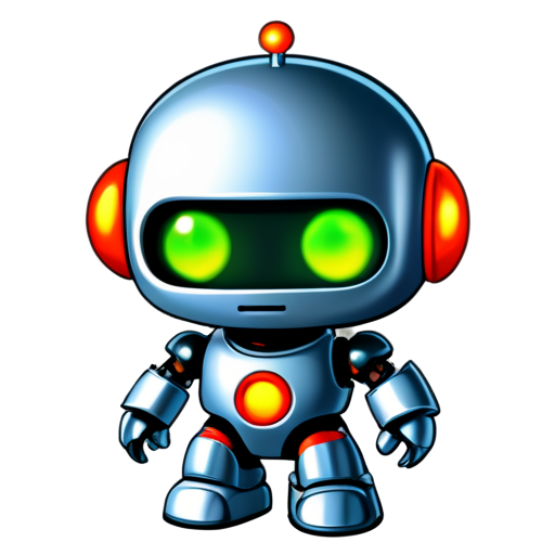 Generate an svg icon, which describes an cartoon AI robot making function selections，and highlights the selected actions. - icon | sticker