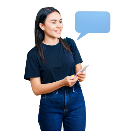 The girl receives a message on social media - icon | sticker