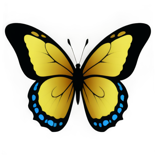 a beautiful butterfly, colorized, flat - icon | sticker