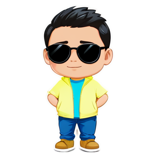 A crystal stone wearing sunglasses - icon | sticker