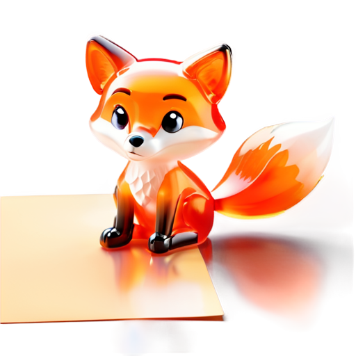 Realism; the fox bent over a sheet of paper with a pen in his hands and thought - icon | sticker