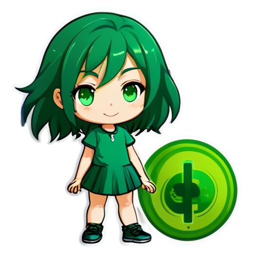 a crypocurrency named EcoPulse: Green as the main colour. - icon | sticker